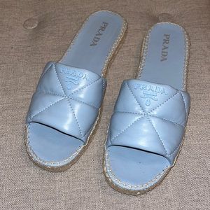 Prada Nappa Leather Quilted Slides Calzature Espadrille slides size 40